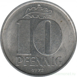 Монета. ГДР. 10 пфеннигов 1972 год.