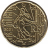 Монета. Франция. 20 центов 2021 год. ав.
