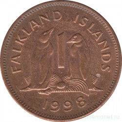 Монета. Фолклендские острова. 1 пенни 1998 год.