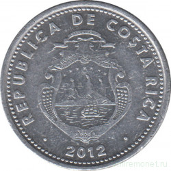 Монета. Коста-Рика. 10 колонов 2012 год.