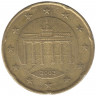 Монета. Германия. 20 центов 2002 год. (D). Монета. Германия. 20 центов 2002 год. (D).