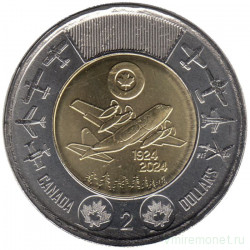 Монета. Канада. 2 доллара 2024 год. 100 лет Королевским военно-воздушным силам Канады.