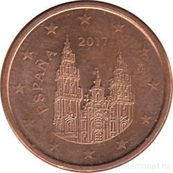 Монета. Испания. 1 цент 2017 год.