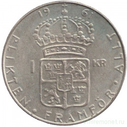 Монета. Швеция. 1 крона 1961 год. (TS).