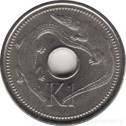 Монета. Папуа - Новая Гвинея. 1 кина 2005 год.