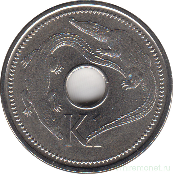 Монета. Папуа - Новая Гвинея. 1 кина 2005 год.