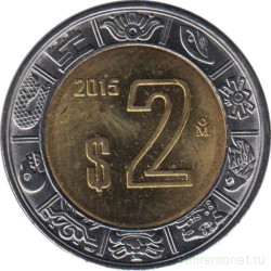 Монета. Мексика. 2 песо 2015 год.