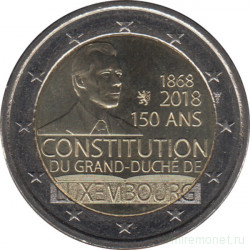 Монета. Люксембург. 2 евро 2018 год. 150 лет Конституции Люксембурга.