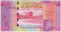 Банкнота. Самоа. 5 тала 2008 год. Тип 38b.