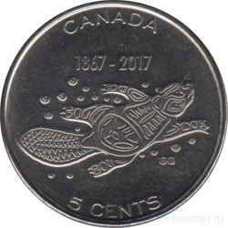 Монета. Канада. 5 центов 2017 год. 150 лет Конфедерации Канада. Живые традиции.