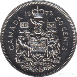 Монета. Канада. 50 центов 1973 год.