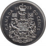 Монета. Канада. 50 центов 1973 год. ав.