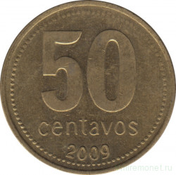 Монета. Аргентина. 50 сентаво 2009 год.