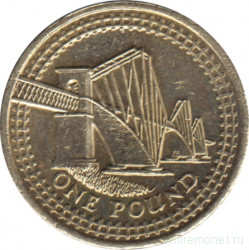 Монета. Великобритания. 1 фунт 2004 год. Мост Форт-Бридж в Шотландии.