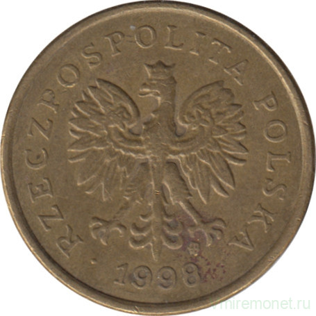 Монета. Польша. 5 грошей 1998 год.