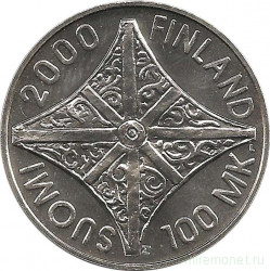 Монета. Финляндия. 100 марок 2000 год. Миллениум.