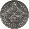 Монета. Финляндия. 100 марок 2000 год. Миллениум. ав.