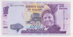 Банкнота. Малави. 20 квачей 2016 год.