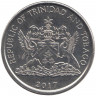 Монета. Тринидад и Тобаго. 25 центов 2017 год.   