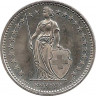 Реверс. Монета. Швейцария. 1 франк 2008 год.