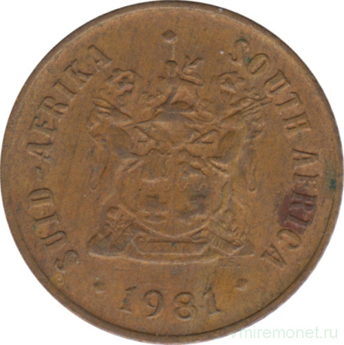 Монета. Южно-Африканская республика (ЮАР). 1 цент 1981 год.
