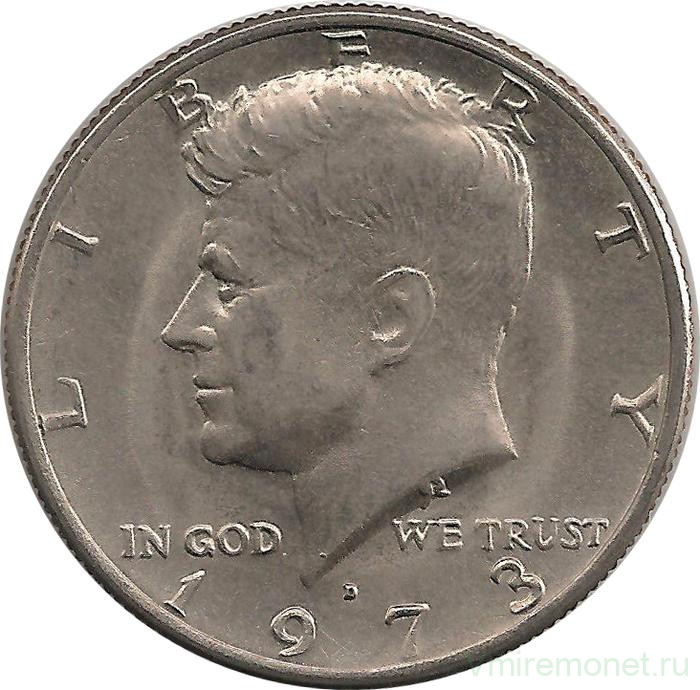 Монета. США. 50 центов 1973 год. Монетный двор D.