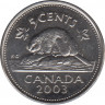 Монета. Канада. 5 центов 2003 год (P). Новый тип. ав.