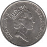 Монета. Гибралтар. 10 пенсов 1990 год. "АC" на реверсе. ав.