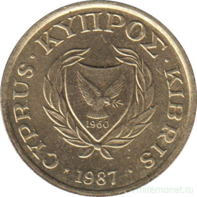 Монета. Кипр. 1 цент 1987 год.