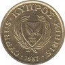 Монета. Кипр. 1 цент 1987 год. ав.
