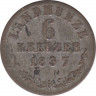 Монета. Саксен-Мейнинген. 6 крейцеров 1837 год. рев.