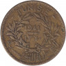 Монета. Тунис. 2 франка 1941 год.