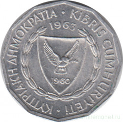 Монета. Кипр. 1 миль 1963 год.