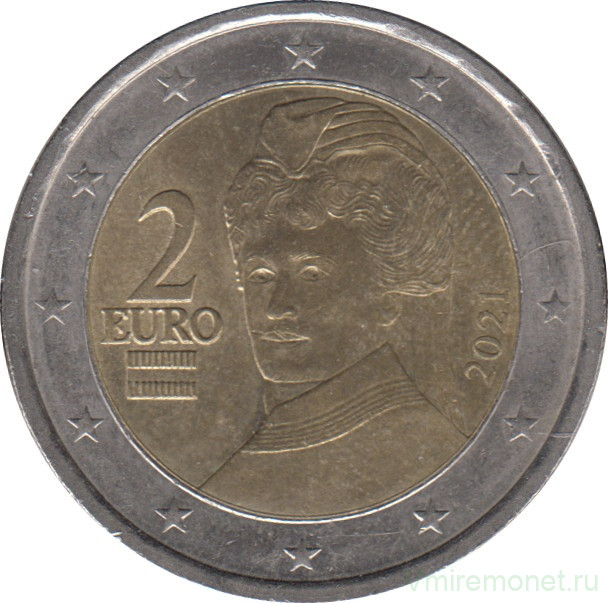 Монета. Австрия. 2 евро 2021 год.