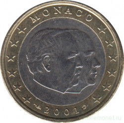 Монета. Монако. 1 евро 2001 год.