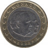 Монета. Монако. 1 евро 2001 год. ав.