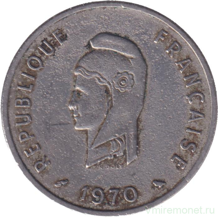Монета. Французские Афар и Исса. 50 франков 1970 год.
