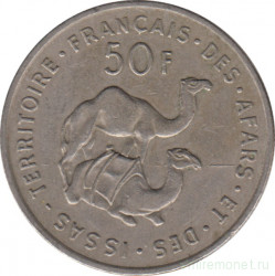 Монета. Французские Афар и Исса. 50 франков 1970 год.