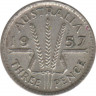 Монета. Австралия. 3 пенса 1957 год. ав.