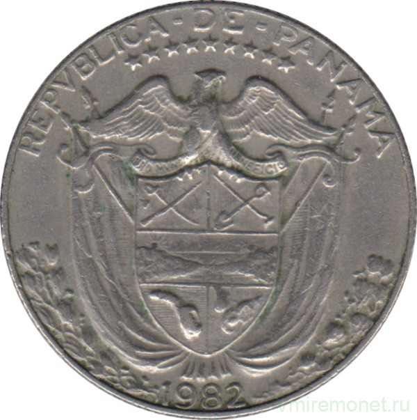 Монета. Панама. 1/4 бальбоа 1982 год.