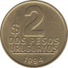 Монета. Уругвай. 2 песо 1994 год. ав.