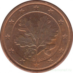 Монета. Германия. 1 цент 2012 год. (G).