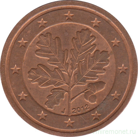 Монета. Германия. 2 цента 2012 год. (J).