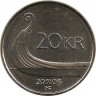 Монета. Норвегия. 20 крон 2003 год. ав.