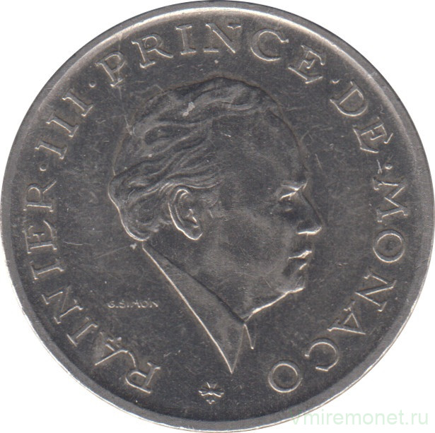 Монета. Монако. 2 франка 1982 год.