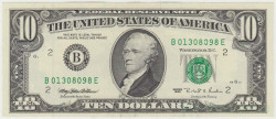 Банкнота. США. 10 долларов 1995 год. B. Тип 499.