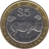 Монета. Зимбабве. 5 долларов 2001 год. ав.