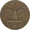 Монета. Италия. 5 чентезимо 1939 год. Алюминиевая бронза. ав.