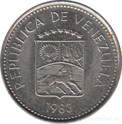 Монета. Венесуэла. 5 сентимо 1983 год.