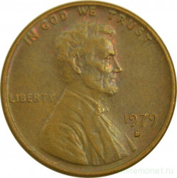 Монета. США. 1 цент 1979 год. Монетный двор D.